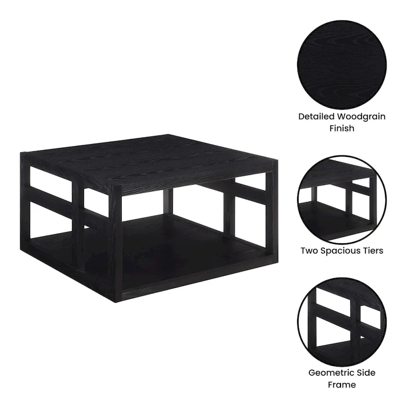 Convenience Concepts Monterey Square Coffee Table with Shelf
