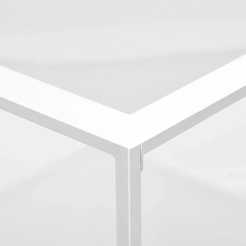 Bettylou White/Chrome High Gloss Coffee Table - 35.4 W x 35.4 D x 15.7 H - 35Wx35Dx16H