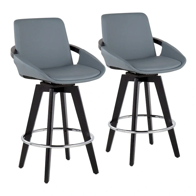 Carson Carrington Pugo Fixed-Height Counter Stool with Black Wood Base (Set of 2)