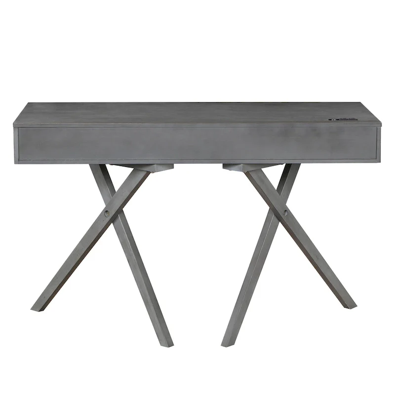 Foli Transitional 47-inch Wood 2-Drawer Desk with USBs and Power Outlets by Furniture of America