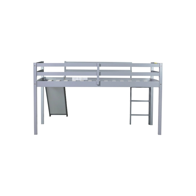 Twin Loft Bed with Slide and Low-Profile Design