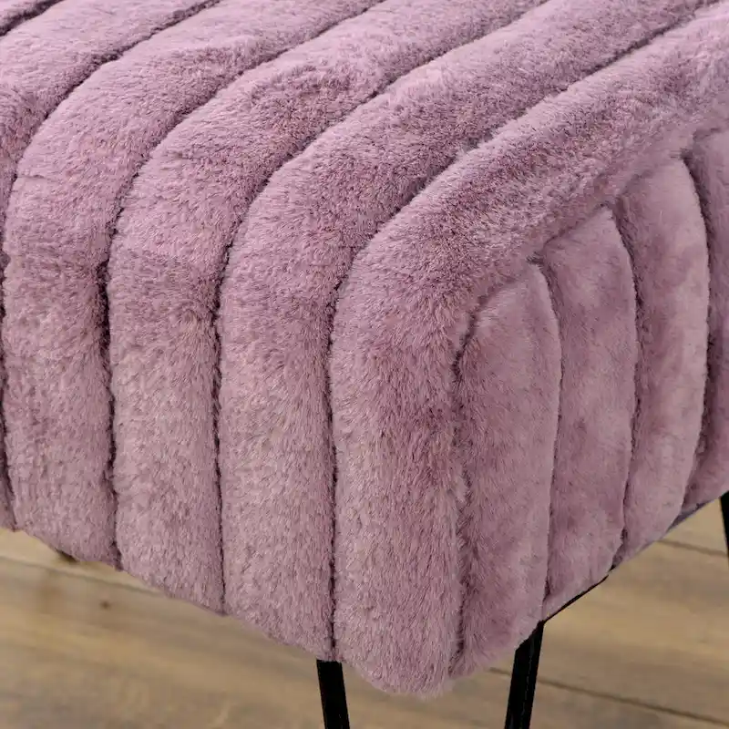 Serenta SuperMink Fauxfur Ottoman Bench