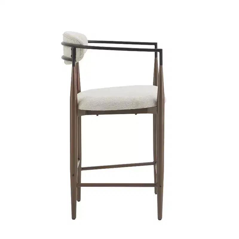 Christopher Knight Home Alger Modern Fabric Upholstered Iron 25 Inch Counter Stools (Set of 2)