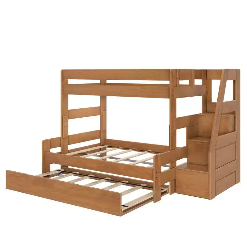 Max & Lily Farmhouse Twin over Full Bunk Bed with Trundle