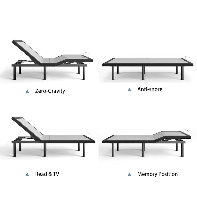 Massaging Zero Gravity Adjustable Bed with Wireless Remote