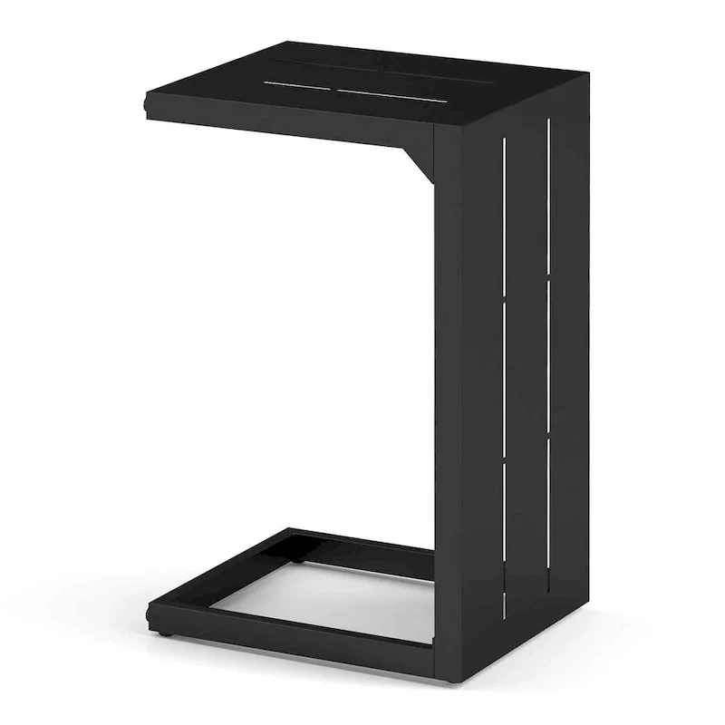 Costway 1/2 PCS C-Shaped End Table with Adjustable Foot Pads 2-In-1