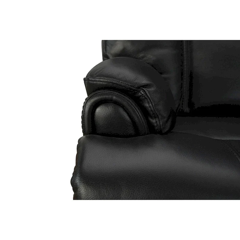 Top Grain Leater Black Zero Gravity Power Recliner With Adjustable Headrest Extendable Footrest