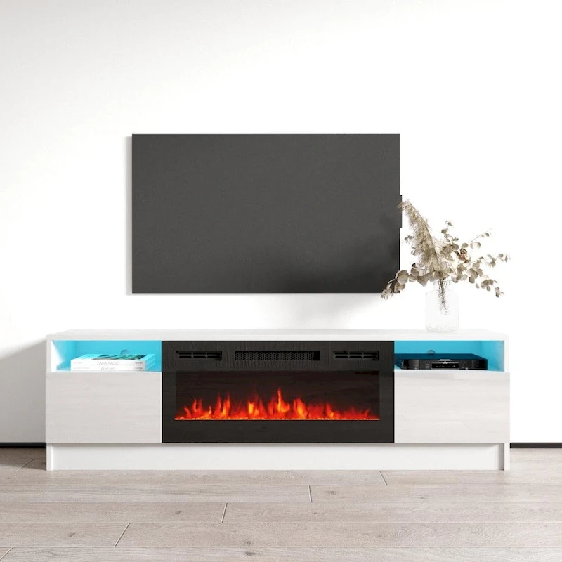 Duke 01 BL-EF Electric Fireplace 63 TV Stand