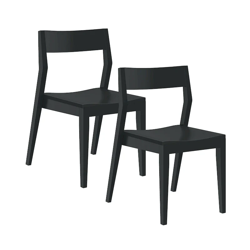 Plank and Beam Modern Solid Wood Dining Chair - Set of 2