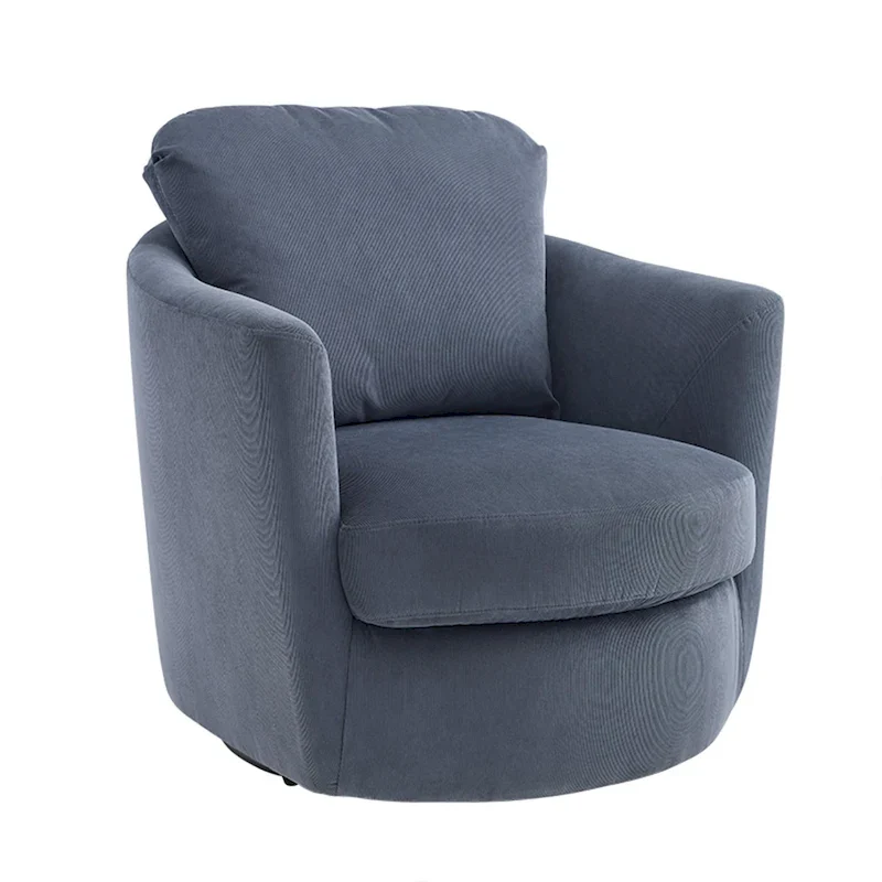 Art Leon Modern Comfortable Corduroy Fabric Swivel Barrel Accent Chair