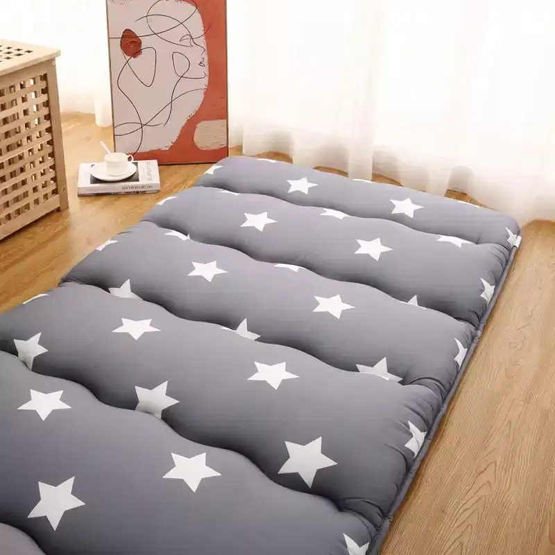 Gray Foldable Floor Futon Mattress, 1-Person (Twin) / 2-Person (Full)
