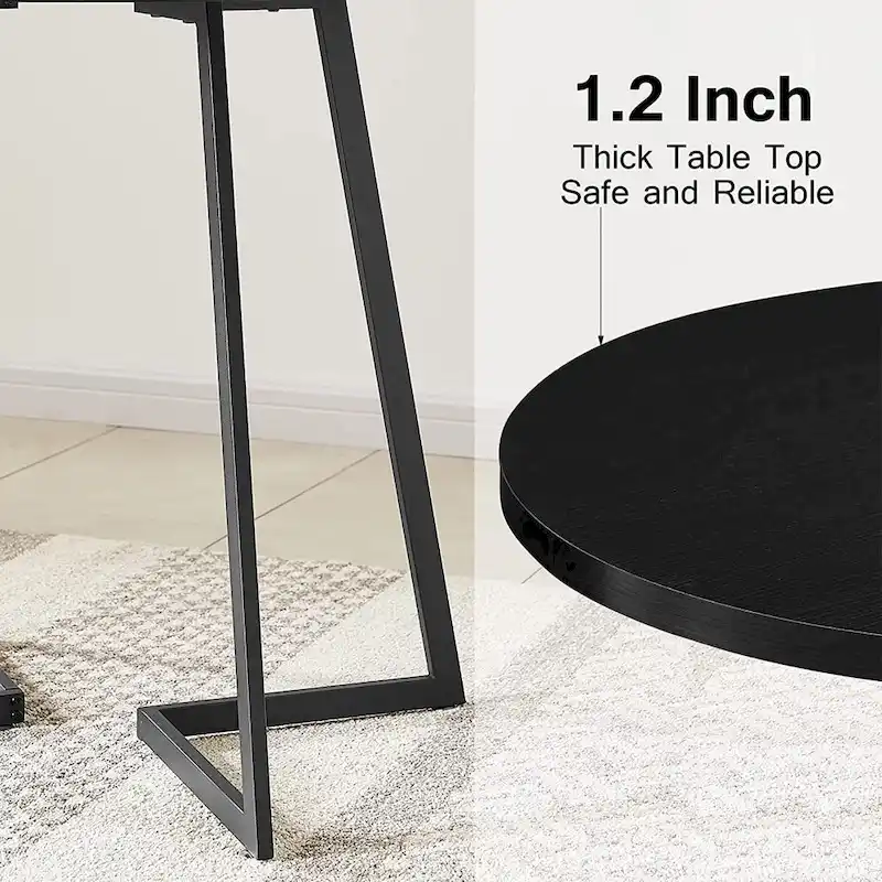 Javlergo 31.5 Round Dining Table Modern Leisure Table with Metal Leg