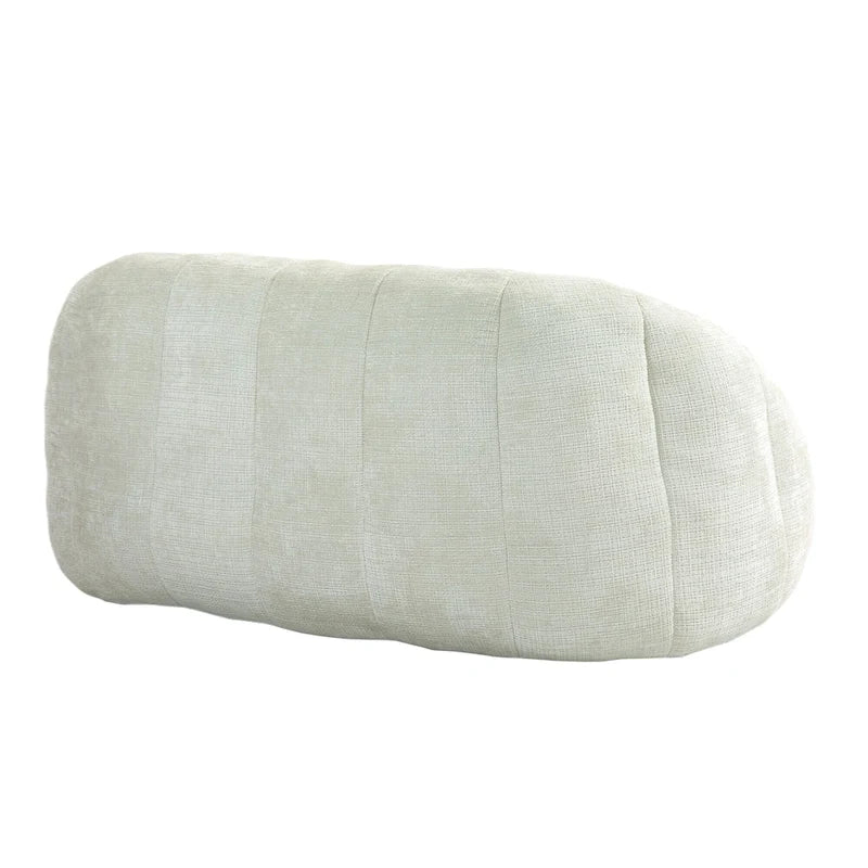 White 63.78 Chenille Lounge Chair with Foam Filling and Pillows
