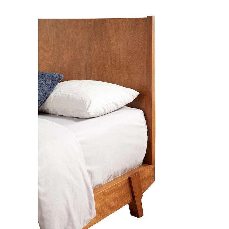 Alpine Furniture Dakota Wood Platform Bed in Acorn (Brown)