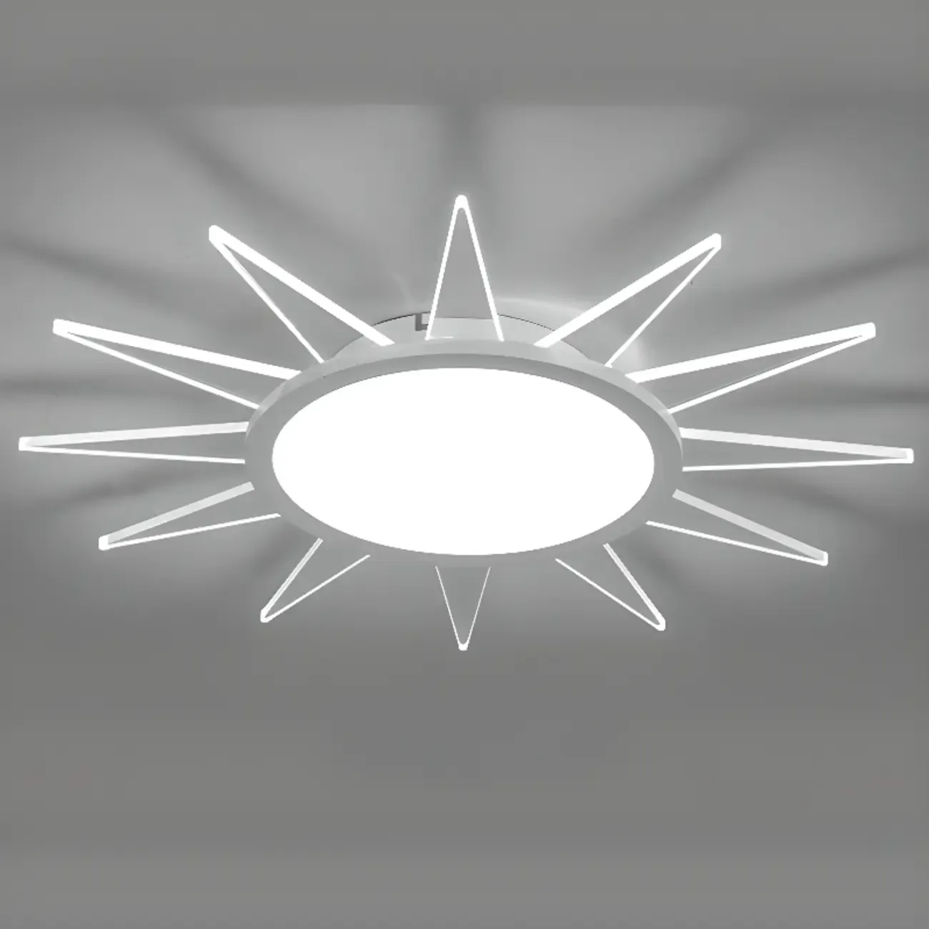 Large Acrylic Round Sunburst LED Flush Mount Ceiling Light