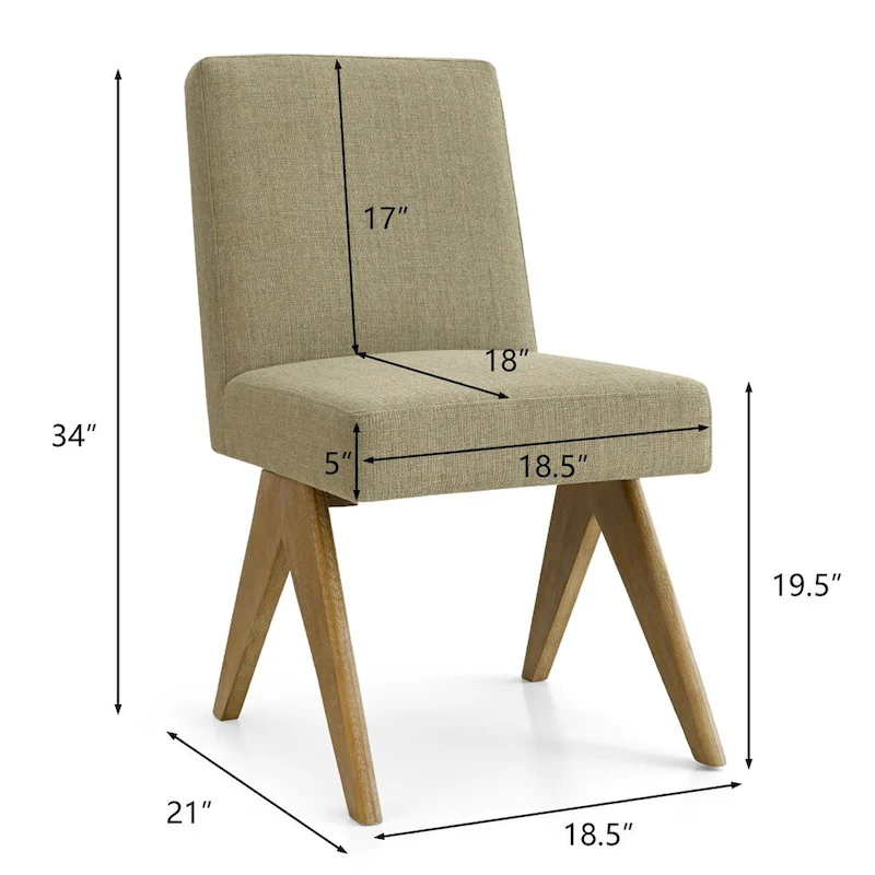 Linen Mid Century Modern Dining Chair