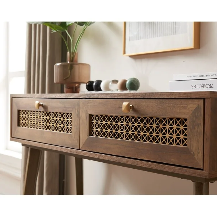 41.9 Wood 2-Drawer Console Table