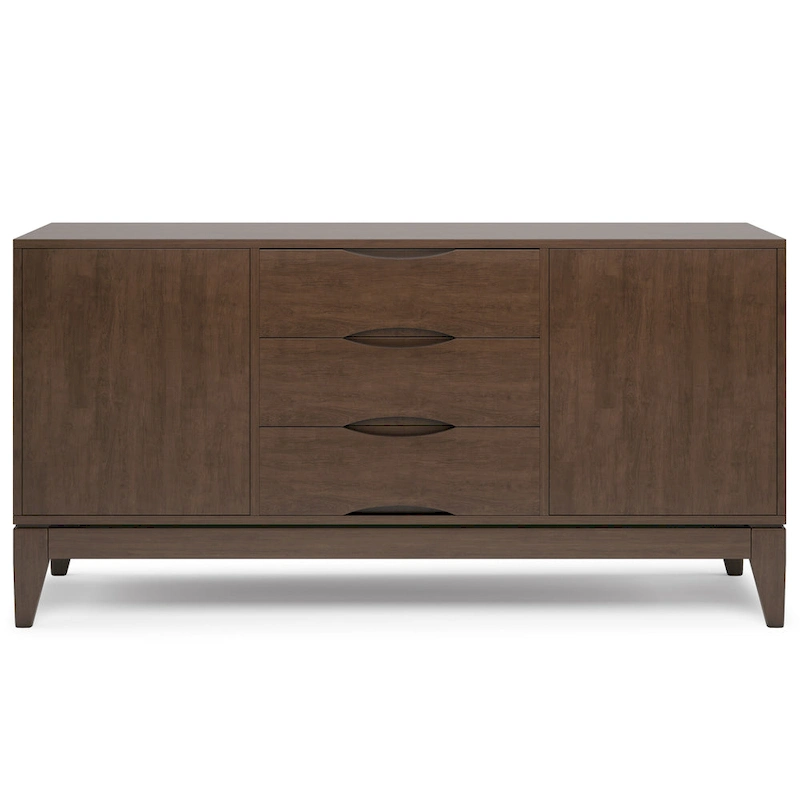 WYNDENHALL Pearson SOLID HARDWOOD 60 inch Wide Mid Century Design Sideboard Buffet in Walnut Brown - 17