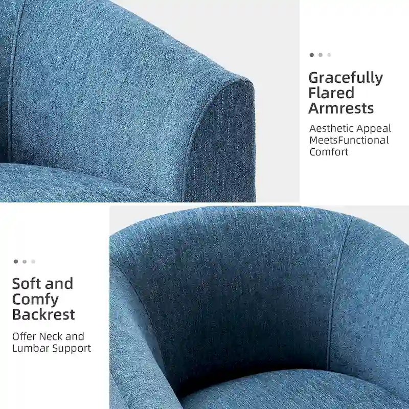 Cuenca Modern Upholstered Barrel Chair with Swivel Base Set of 2