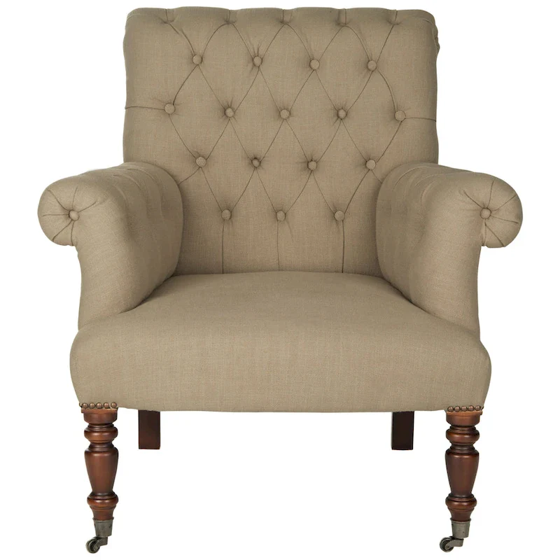 SAFAVIEH Shaina True Taupe Club Chair - 32.7 x 33.9 x 35.4 - 33Wx34Dx35H