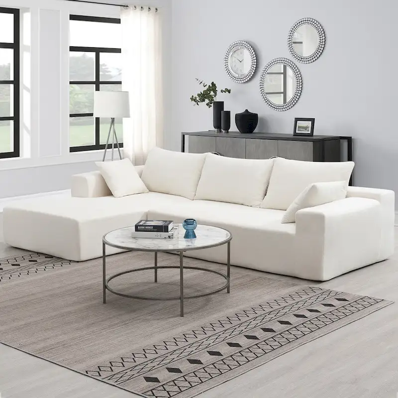 109*68 L-Shape Modular Sectional Living Room Sofa Set Couch Upholstered Sleeper Sofa Free Combination