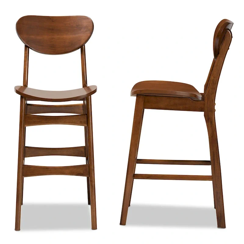 Katya Mid-Century Modern 2-Piece Bar Stool Set