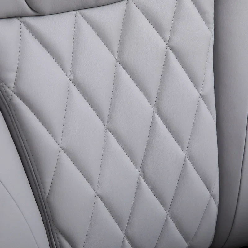 High Back 360 Swivel Ergonomic Home Office Chair with Flip Up Arms, Faux Leather Computer Desk Rocking Chair, Grey