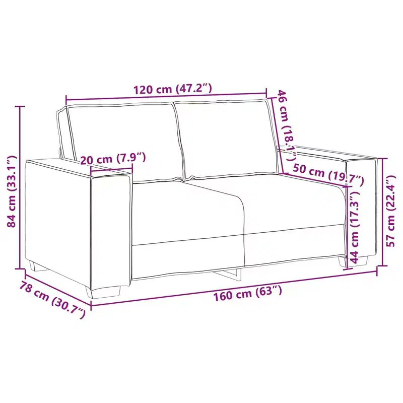 Sofa Chair Black 160 x 78 x 84 cm Artificial Leather