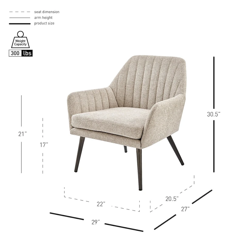 Jolene Fabric Accent Arm Chair