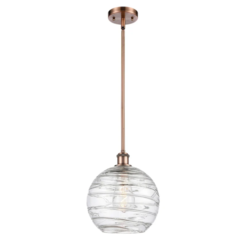 Innovations Lighting Athens Deco Swirl - 1 Light 10  Stem Hung Mini Pendant