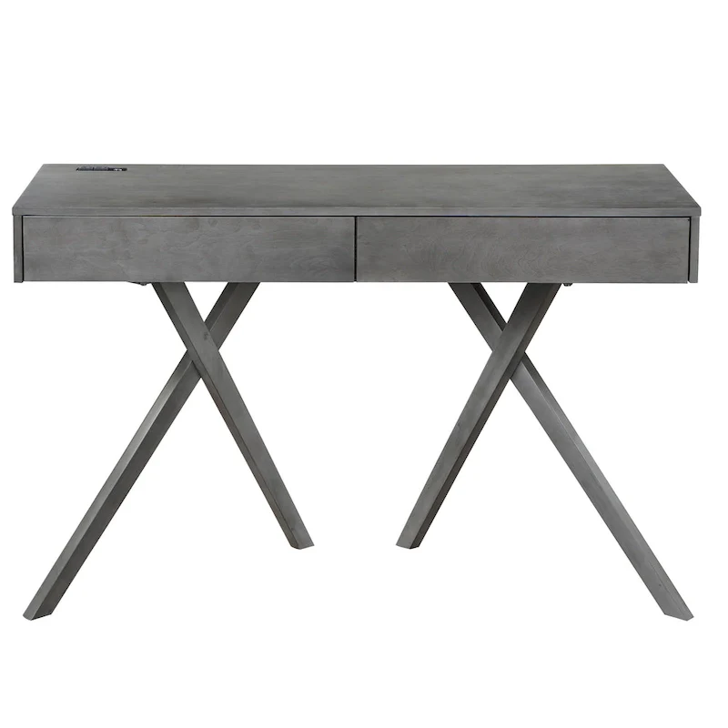 Foli Transitional 47-inch Wood 2-Drawer Desk with USBs and Power Outlets by Furniture of America