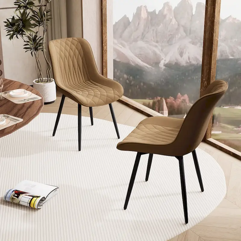 Modern Dining Chairs Set of 2 Upholstered Dining Room Chairs