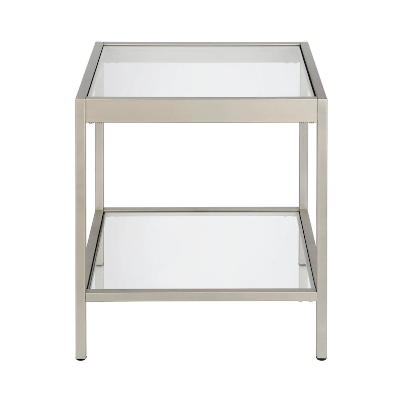 Alexis Modern Metal and Glass Square Side Table