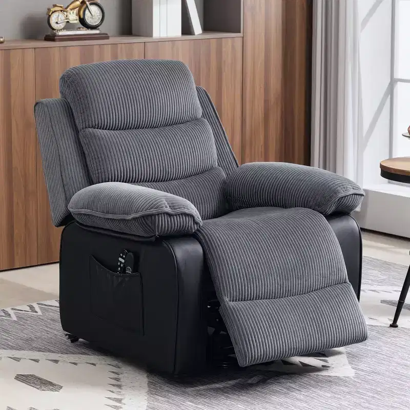 HOMCOM Power Lift Recliner Chair with Massage and Heat, Electric Lift Chair with Remote Controllers and Side Pockets, Gray
