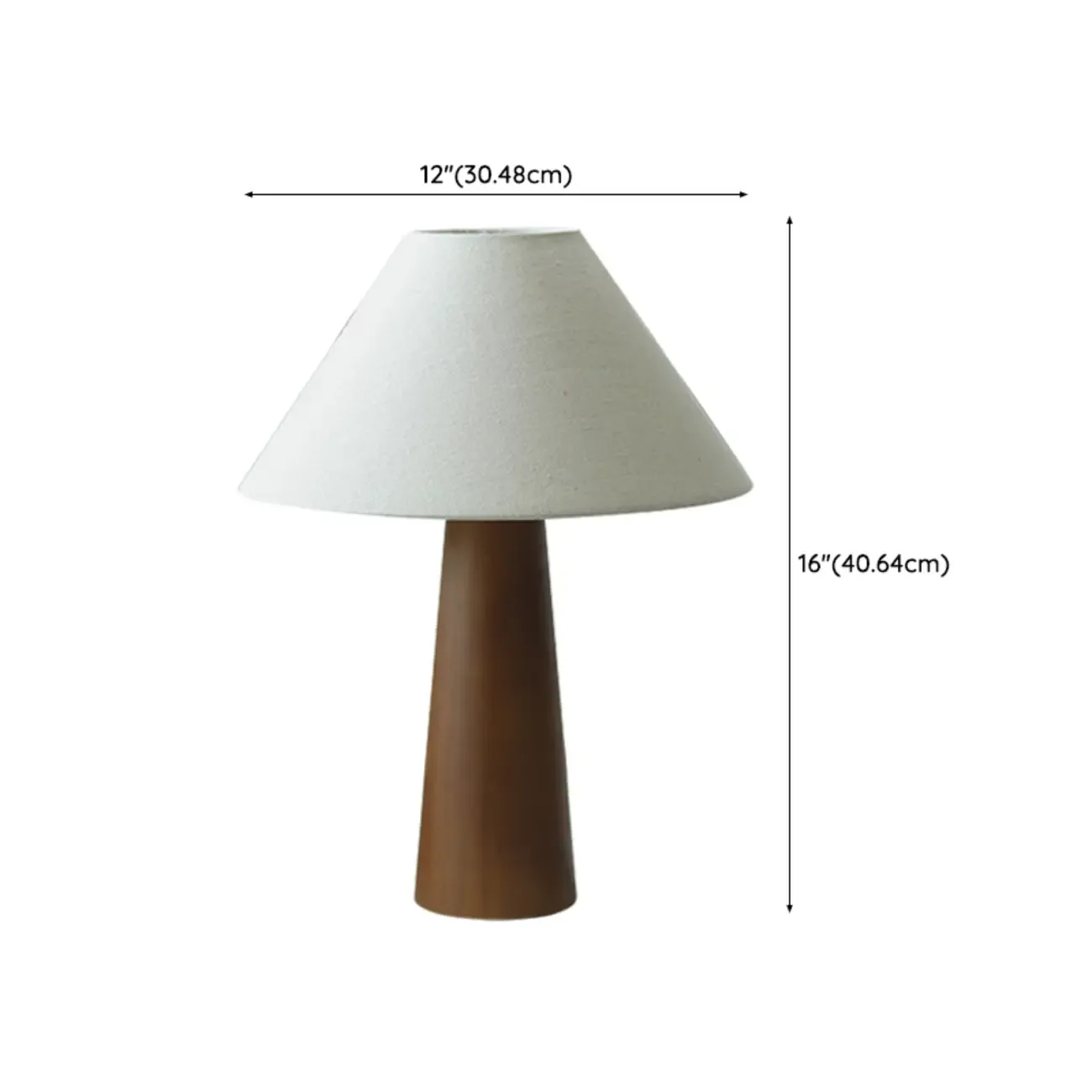 Wooden Modern Walnut LED Table Lamp with Fabric Shade
