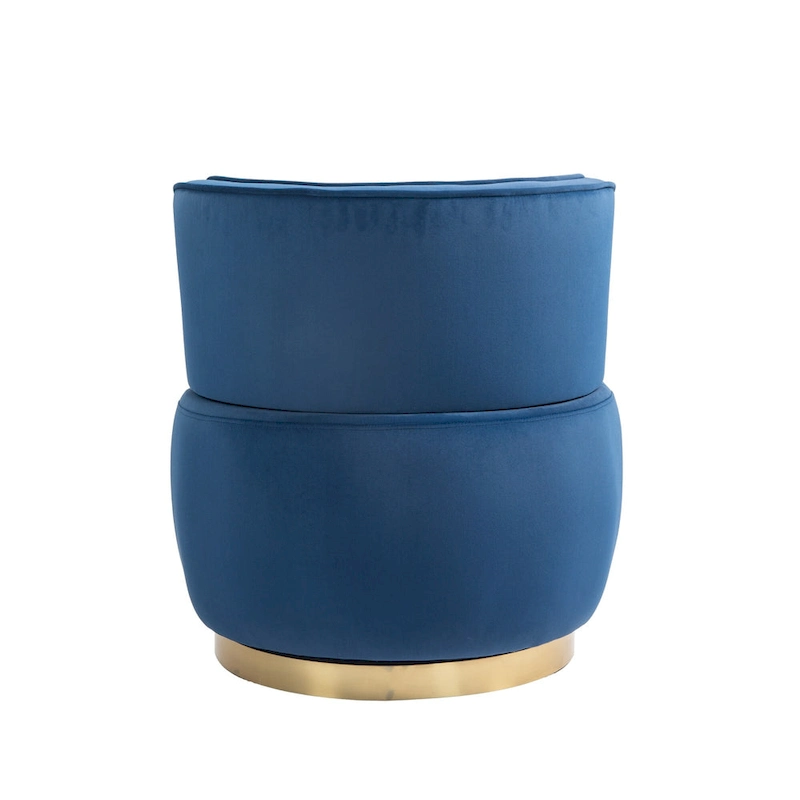 HOMEFUN Velvet Upholstered 360 Degree Swivel Armless Round Barrel Chairs