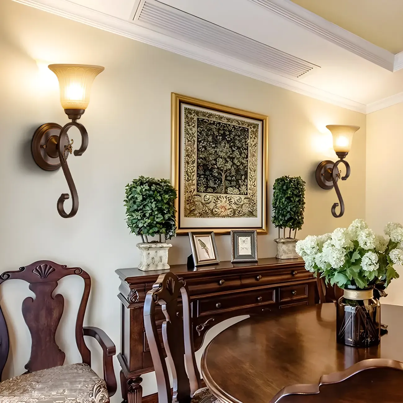 Modern Metal LED Wall Sconce Fixture with Glass Shade