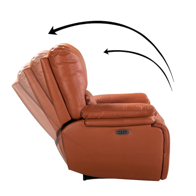 Clara Genuine Leather Power Recliner with Cushion Padded, Set of 2