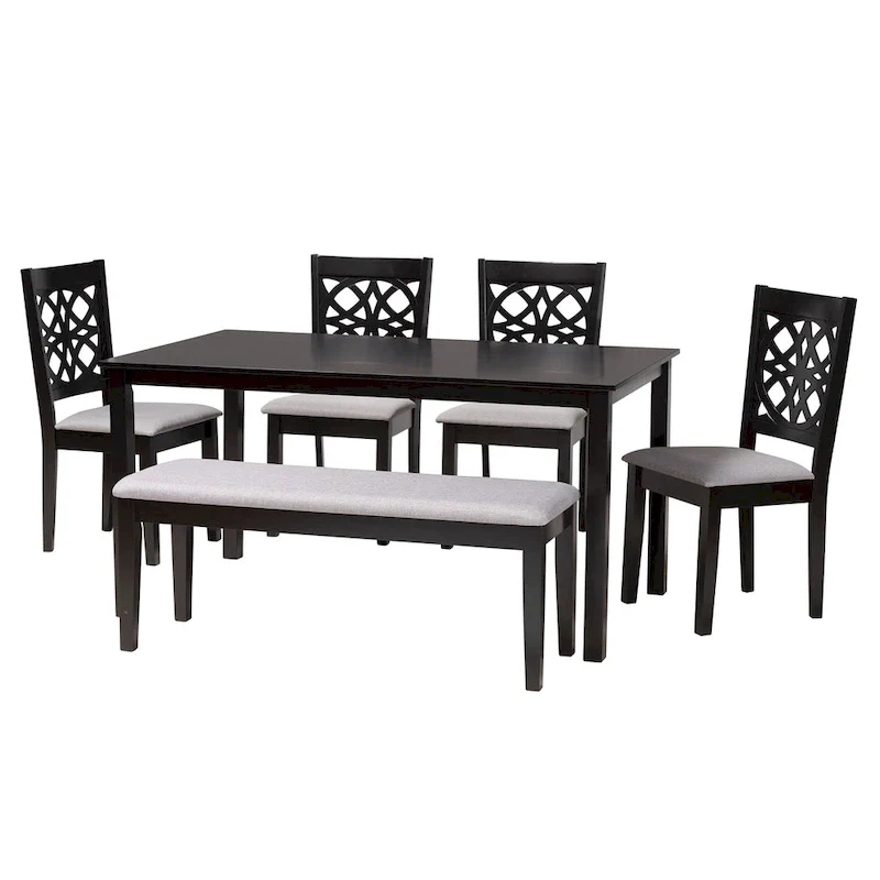 Abigail Modern styled Fabric and Wood Dining Set