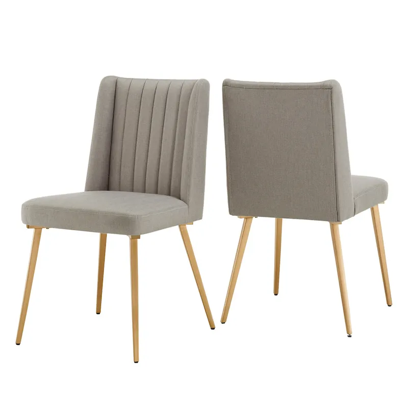 Gold Finish Fabric Dining Chair (Set of 2)