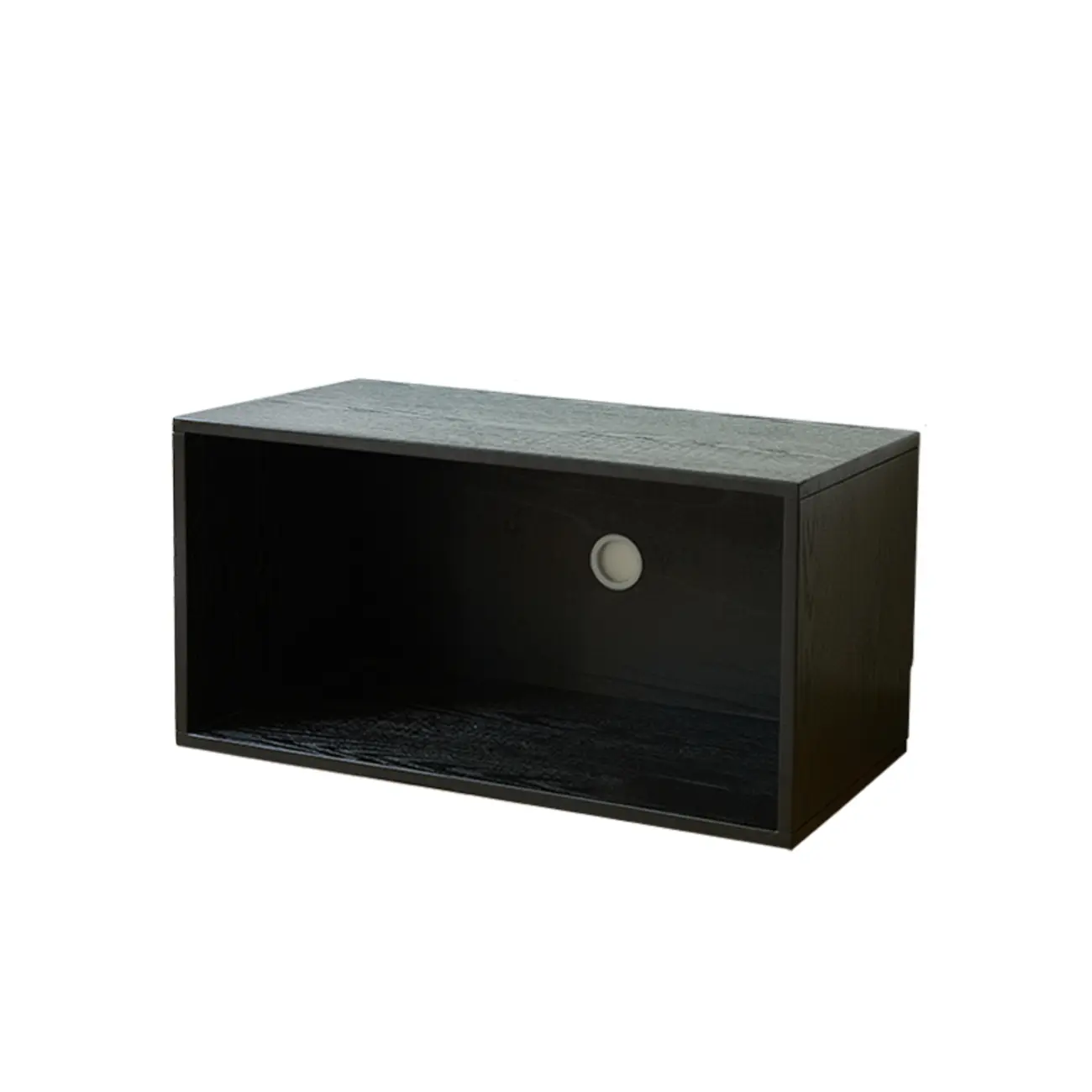 Scandinavian Versatile Black Short Glass Wood Bookcase