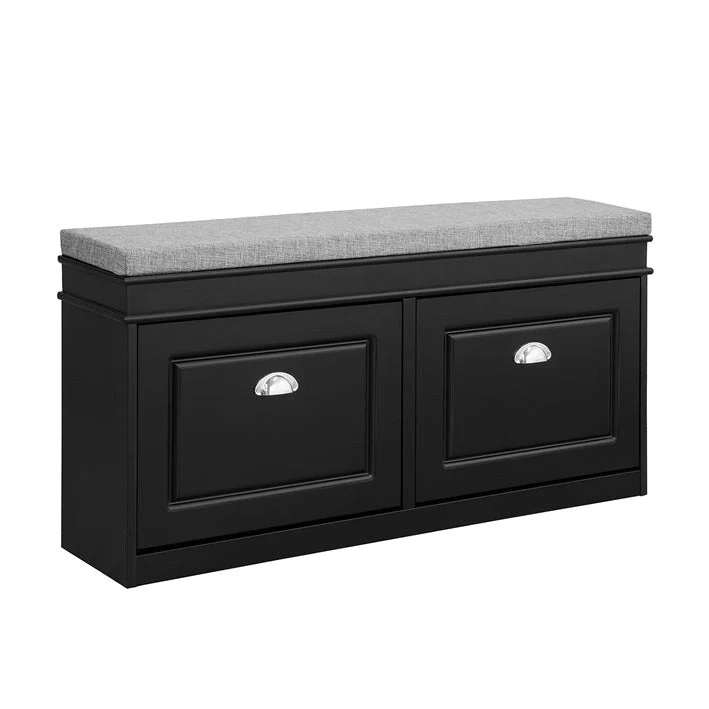 SoBuy FSR64-SCH,Hallway Shoe Bench Storage Cabinet With Flip-Drawer