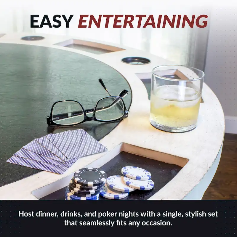 Hathaway Montecito Dining and Poker Table Set - Driftwood