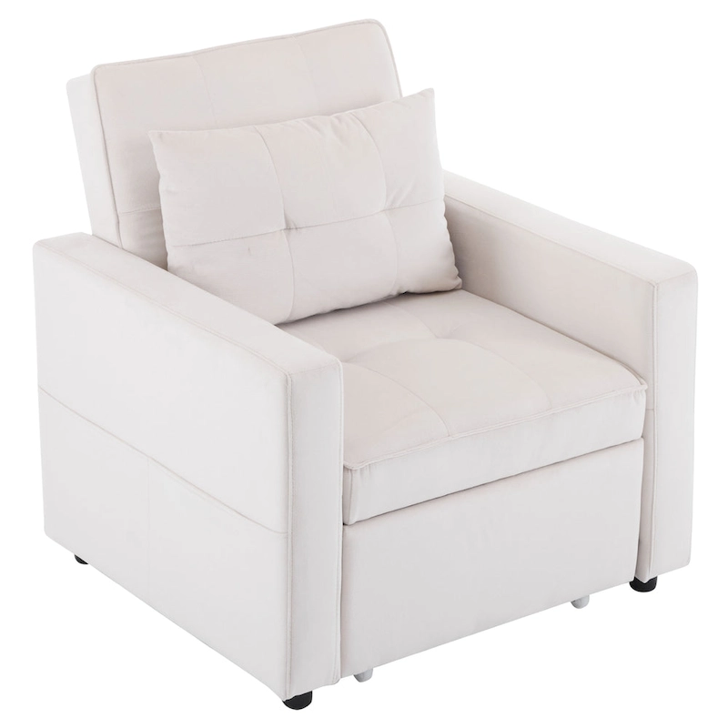 Christopher Knight Home - Sophia Convertible Sleeper Sofa Chair Bed with Adjustable Backrest and Built-In Pillow