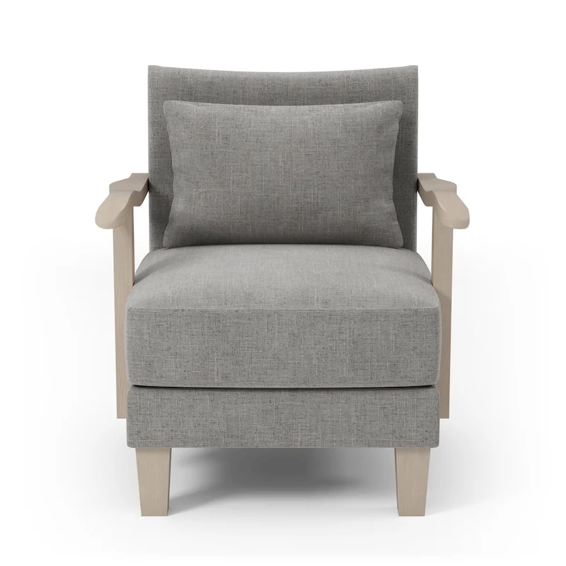 Perth Contemporary Grey Fabric Cushioned Accent Chair by Furniture of America
