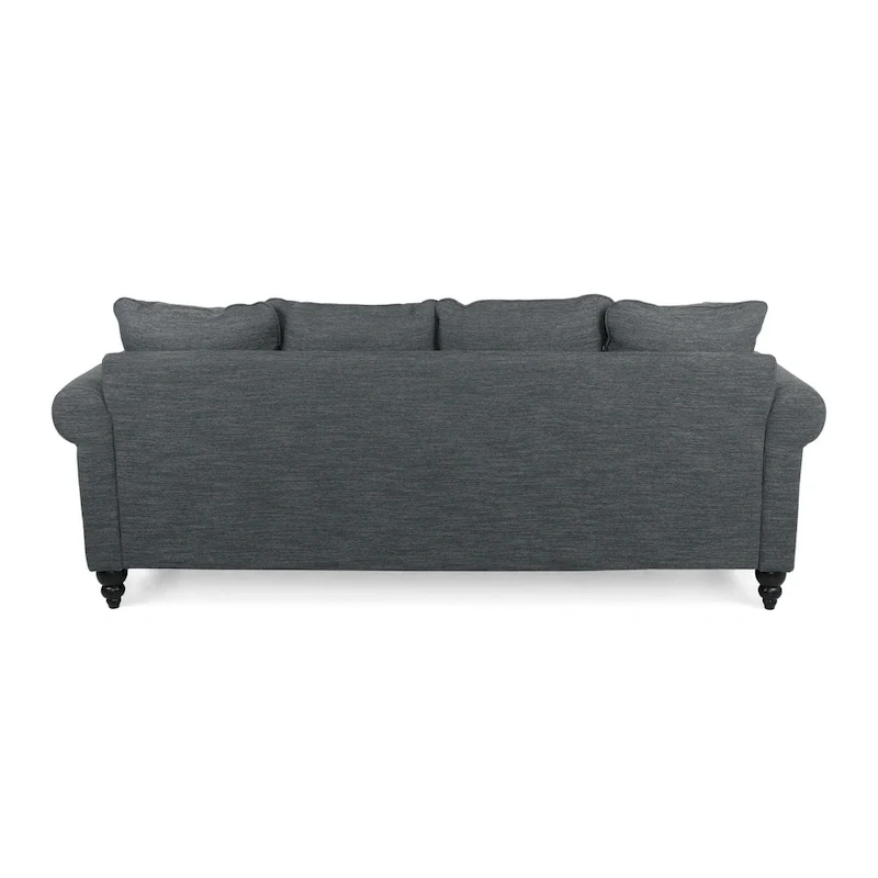 Manbow Fabric Pillowback 3 Seater Sofa with Nailhead Trim by Christopher Knight Home