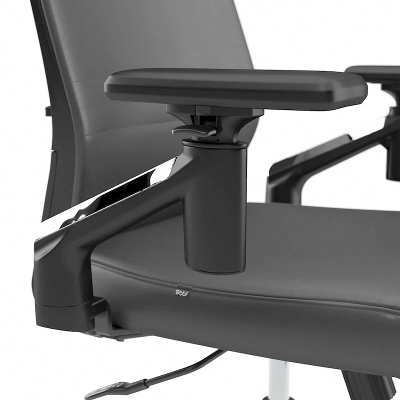 Mid Back Bonded Leather Office Chair with Adjustable Height and Armrests