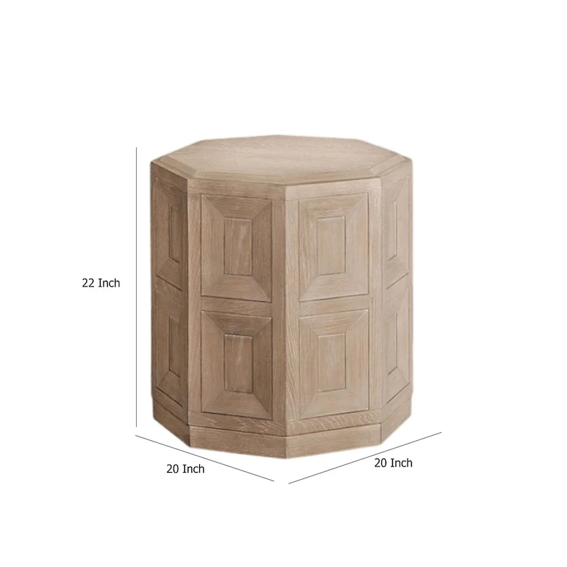 Accent Side End Table, Tawny Brown Wood, Rectangular 20 Inch