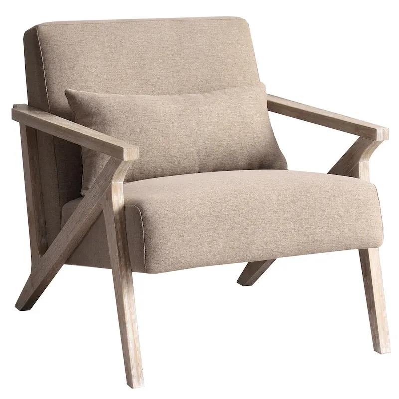 Accent Armchair Solid Hardwood Upholstered