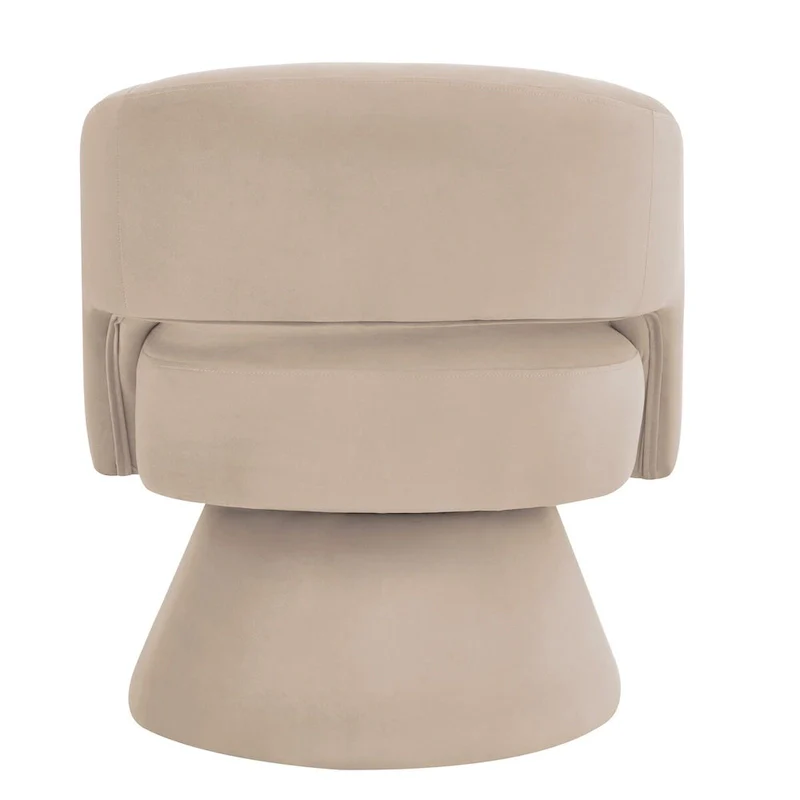Upholstered Velvet Swivel Accent Chairs with Open Backrest